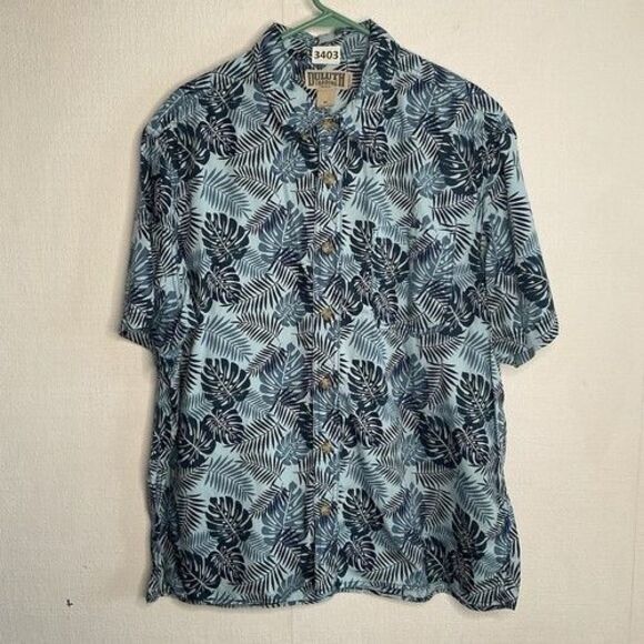 Duluth Trading Co Relaxed Fit Button Up Hawaiian Resort Shirt Men Size XL Blue - Picture 8 of 9